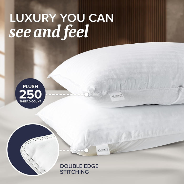 Beckham Hotel Collection Queen Down Alternative Bed Pillows 2-Pack, Plush Cooling Support