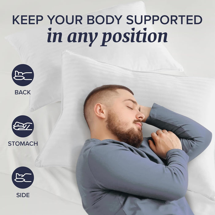 Beckham Hotel Collection Queen Down Alternative Bed Pillows 2-Pack, Plush Cooling Support