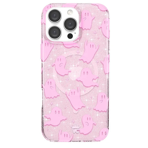 VELVET CAVIAR for iPhone 16 Pro Max Case Halloween Ghost - Compatible with MagSafe [10ft Drop Tested] - Ghosted Pink Glitter