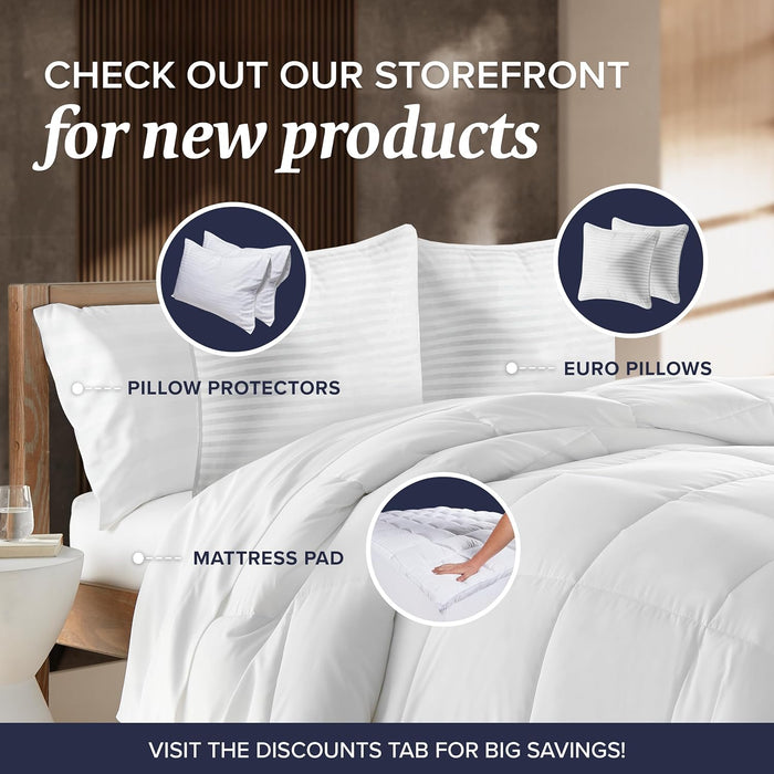 Beckham Hotel Collection Queen Down Alternative Bed Pillows 2-Pack, Plush Cooling Support