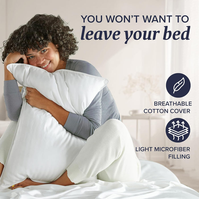 Beckham Hotel Collection Queen Down Alternative Bed Pillows 2-Pack, Plush Cooling Support