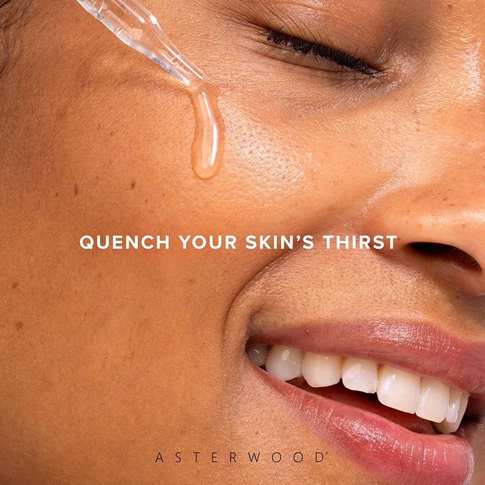 Suero de ácido hialurónico de 8 onzas, 100% puro HA orgánico, antienvejecimiento, antiarrugas, hidratante facial original para piel seca y líneas finas, deja la piel completa, ASTERWOOD NATURALS, botella con bomba
