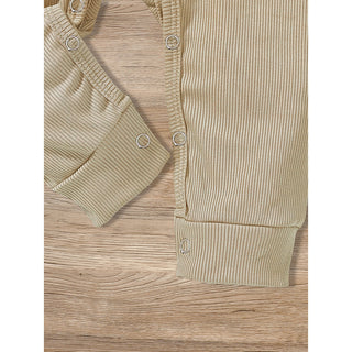 3-Pack Newborns Infants Baby Boys & Girls Long Sleeve Ribbed Romper Soft Button Front Jumpsuit