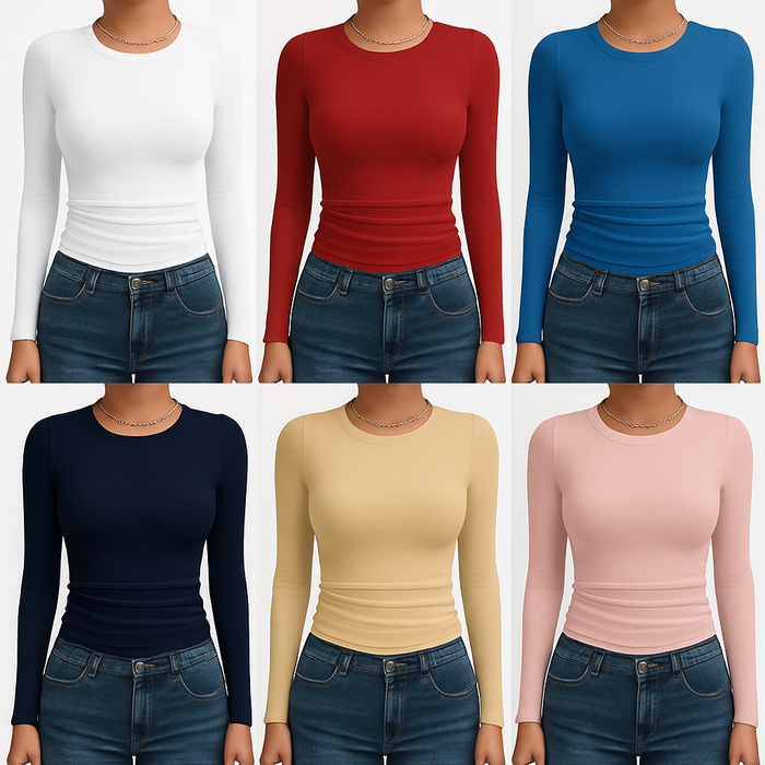Trendy Queen Womens Long Sleeve Shirts Fall Fashion 2025 Basic Crop Tops Going Out Workout Outfits Y2k Clothes
