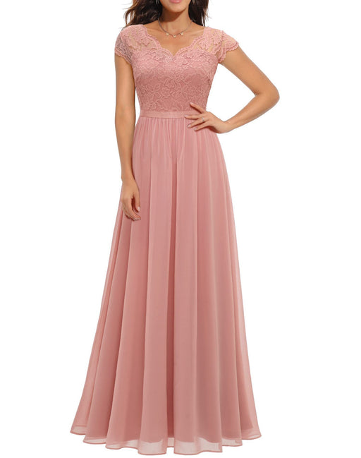 Lace Long Patchwork Waist-tight Noble Dress