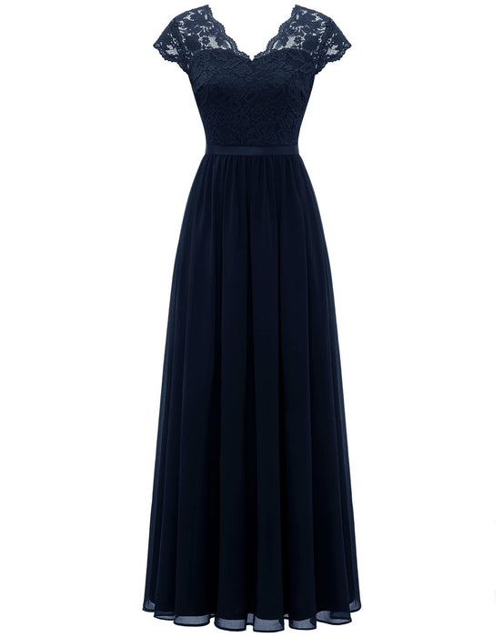 Lace Long Patchwork Waist-tight Noble Dress