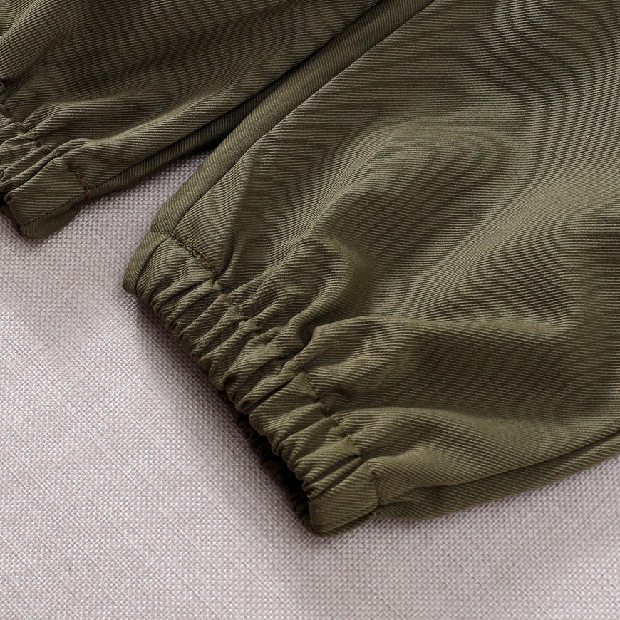 Toddler Boys Pilot Jumpsuit Army Green Long Sleeve Romper, Perfect For Birthday Party Outfits